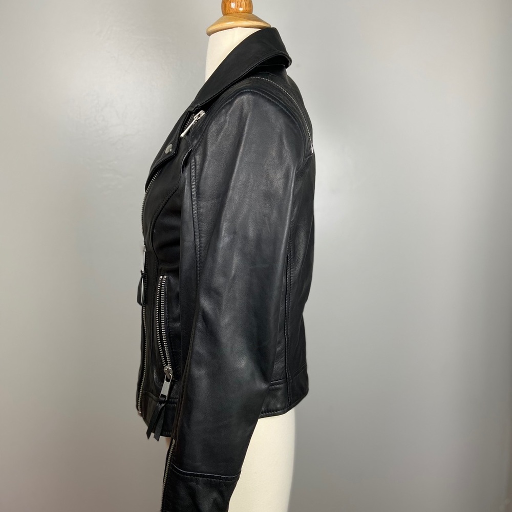 ANDREW MARC Emmy Leather Convertible Jacket Sz XS - Picture 4 of 8